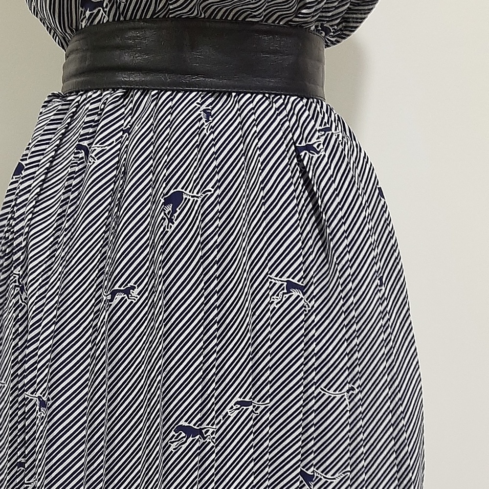 Vintage Blue and White Fit and Flare Dress | Size 12/14 - Picture 8 of 11